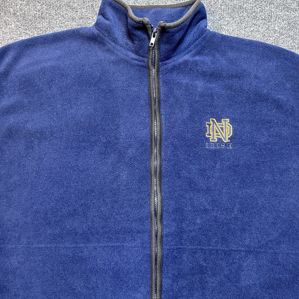 Vintage Notre Dame Fighting Irish Fleece Vest Navy Blue Pro Edge Men's XL 90s